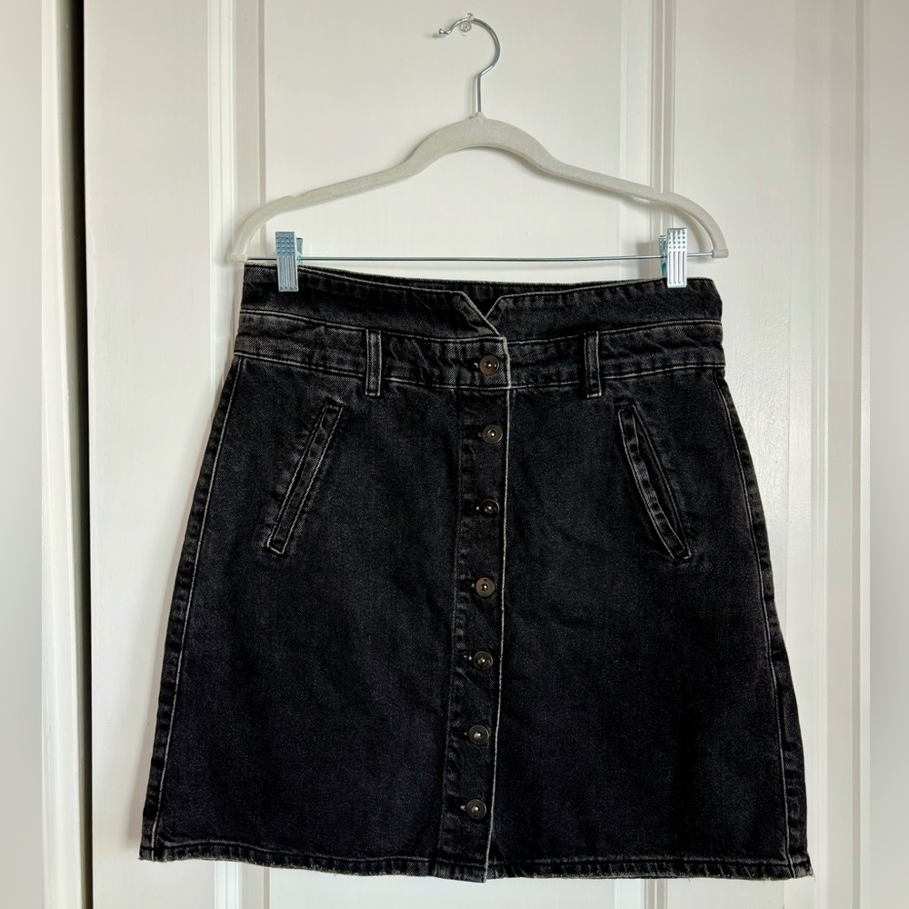 Anthropologie Pilcro Buttondown Denim Skirt